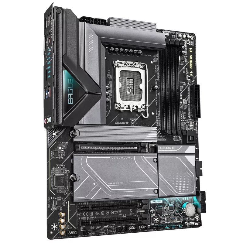 Placa-mãe GIGABYTE Z890 EAGLE - Compatível com CPUs Intel Core Ultra (Série 2), VRM 14+1+2 fases, até 8800 MHz DDR5 (OC), 1xPCIe 5.0 M.2 + 3xPCIe 4.0 M.2, LAN 2,5 GbE, USB4