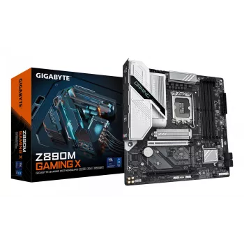 Placa-mãe GIGABYTE Z890M GAMING X - Compatível com CPUs Intel Core Ultra (Série 2), VRM 8+1+2 fases, até 8800MHz DDR5 (OC), 1xPCIe 5.0 + 2xPCIe 4.0, LAN 2.5GbE, USB 3.2 Gen 1
