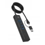 ICY BOX IB-HUB1737-C3 USB 3.2 Gen 1 (3.1 Gen 1) Type-C 5000 Mbit/s Preto