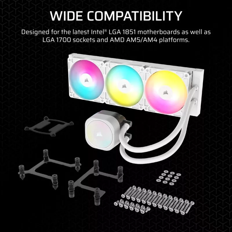 Arrefecedor líquido de CPU CORSAIR Nautilus 240 RS ARGB All-in-One Branco