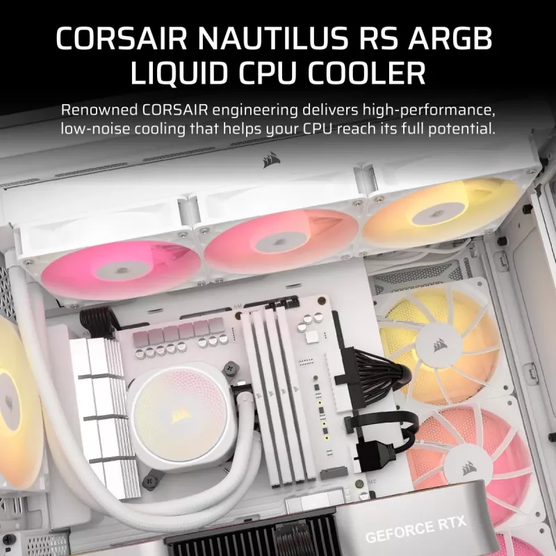 Arrefecedor líquido de CPU CORSAIR Nautilus 240 RS ARGB All-in-One Branco