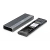 Caixa externa USB para disco DIGITUS - NVMe + SATA 10 Gbit/s (NVMe) 6 Gbit/s (SATA) USB 3.1 Gen2 alumínio sem ferramentas