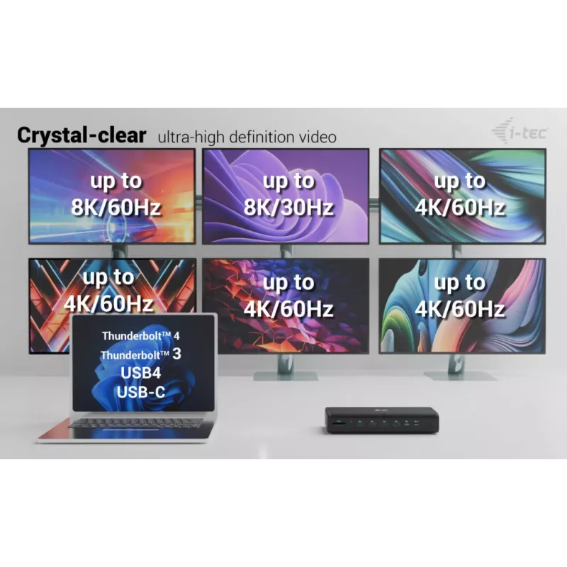 Estação de acoplamento universal i-tec 6x 4K/60Hz Display + Power Delivery 140W