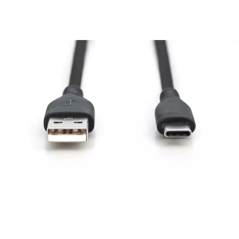 Cabo de carregamento em silicone USB-C DIGITUS USB-A - USB-C USB 2.0 60W - 50cm preto