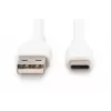 Cabo de carregamento em silicone USB-C DIGITUS USB-A - USB-C USB 2.0 60W - 1m branco