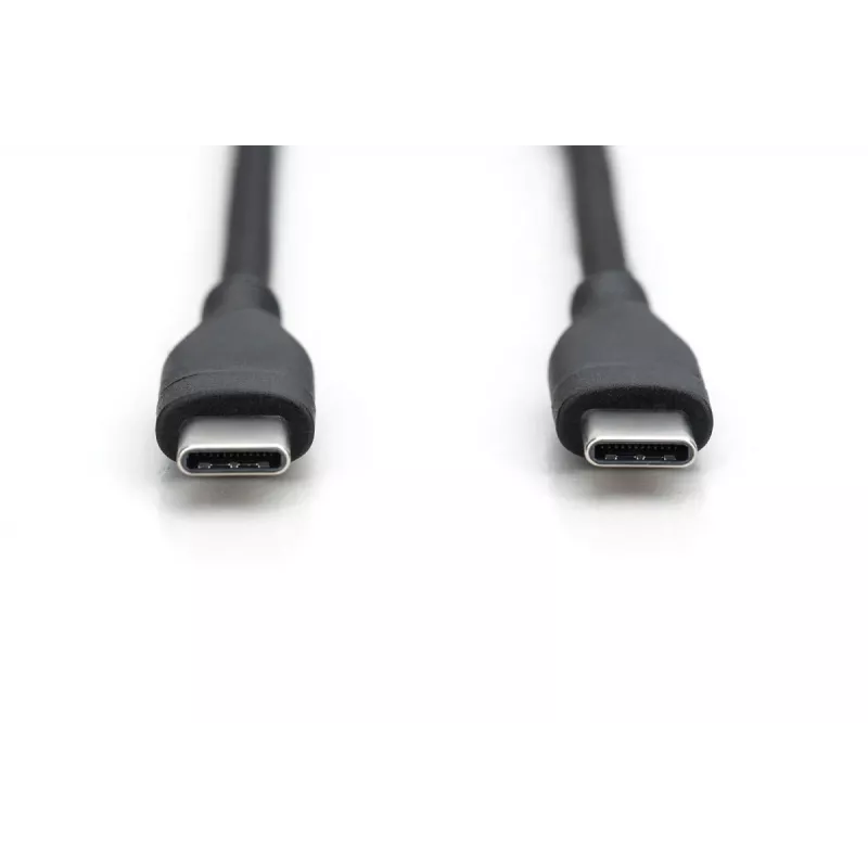 Cabo de carregamento em silicone USB-C DIGITUS USB-C - USB-C USB 2.0 60W - 50cm preto