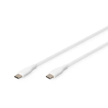 Cabo de carregamento em silicone USB-C DIGITUS USB-C - USB-C USB 2.0 60W - 1m branco