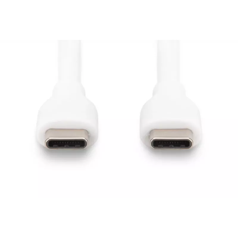 Cabo de carregamento em silicone USB-C DIGITUS USB-C - USB-C USB 2.0 60W - 1m branco