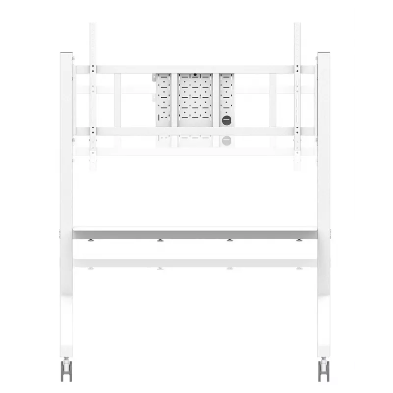 Neomounts MOVE Go XL FL50-575WH1 carrinho para TV, 65-110 polegadas, máx. 125 kg, VESA 100x100-1100x600, altura ajustável 129-139 cm, com bloqueio, instalação rápida, certificado TÜV, branco