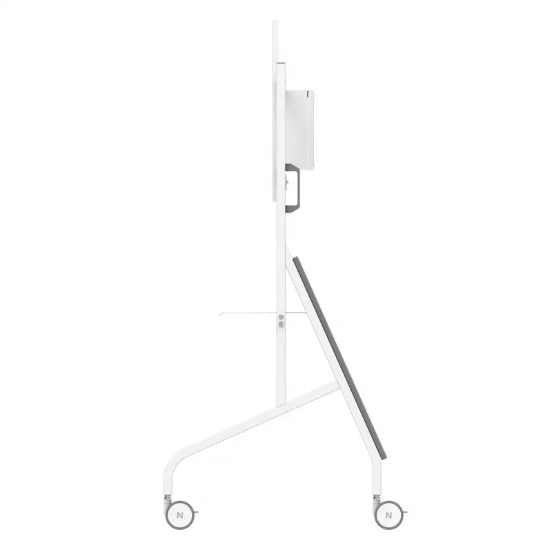 Neomounts MOVE Go XL FL50-575WH1 carrinho para TV, 65-110 polegadas, máx. 125 kg, VESA 100x100-1100x600, altura ajustável 129-139 cm, com bloqueio, instalação rápida, certificado TÜV, branco