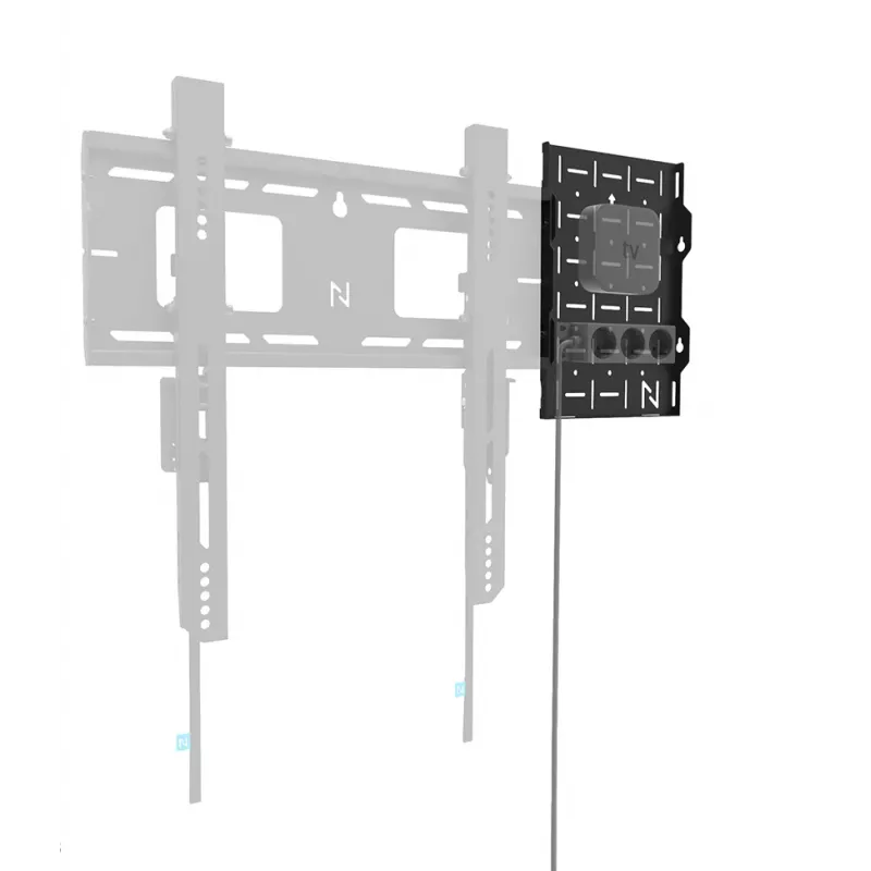 Rack de hardware AV Neomounts AWL05-750BL - universal, rack AV, parede, 10 kg, preto, aço, 204 mm