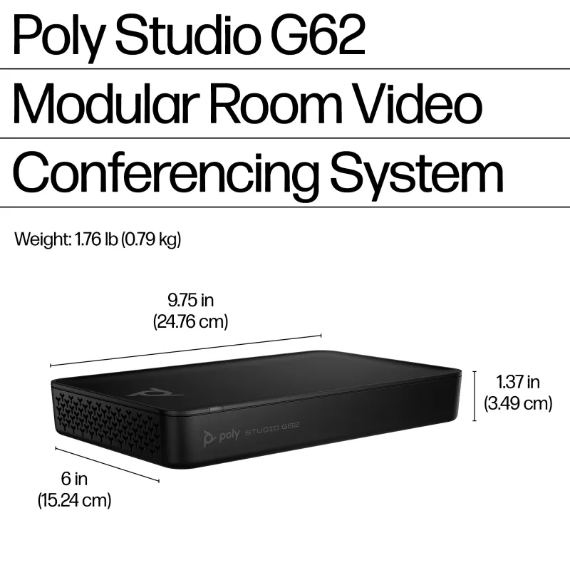 Sistema de videoconferência HP Poly Studio G62 com kit de placas de montagem
