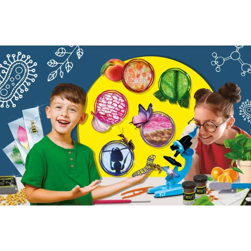 Microscópio educativo Liscianigiochi Im A Genius 304-PL97388 — conjunto ótico infantil com ampliação para aprendizagem