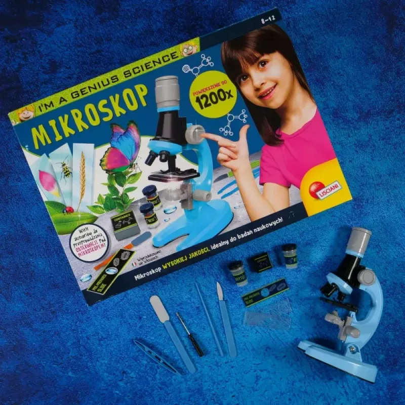 Microscópio educativo Liscianigiochi Im A Genius 304-PL97388 — conjunto ótico infantil com ampliação para aprendizagem