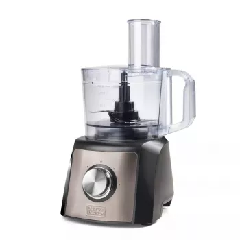 Robot de cozinha Black & Decker BXFPA1200E — 1200 W, taça de 1,5 L, 2 velocidades, função pulsar, caixa em aço inoxidável