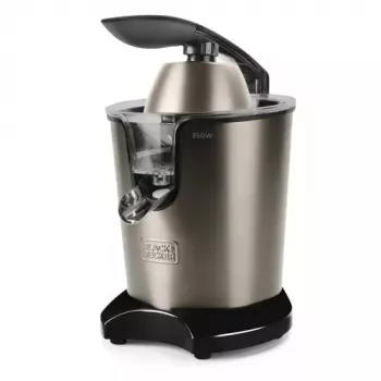 Centrifugadora Black & Decker BXCJ350E — 350 W, depósito de sumo de 0,65 L, aço inoxidável/preto, controlo ajustável de polpa