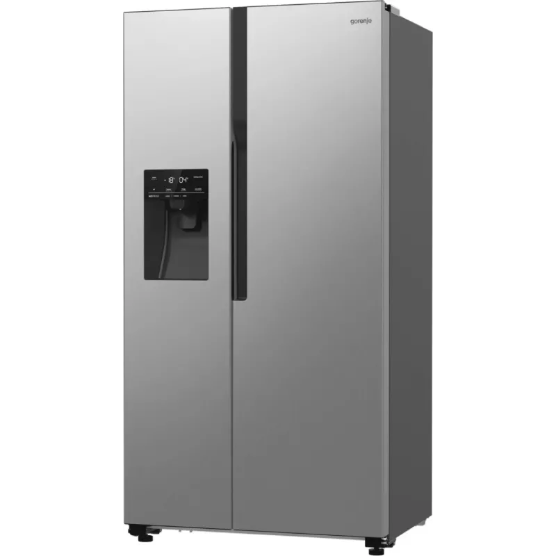 Gorenje Side-by-Side NRR9185ESXL BK065B, combinado americano, cinzento, LED, aço, vidro