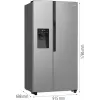 Gorenje Side-by-Side NRR9185ESXL BK065B, combinado americano, cinzento, LED, aço, vidro