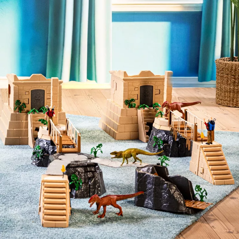 Conjunto de ação/aventura Schleich Conquista do Templo dos Dinossauros Mega-Set multicolor