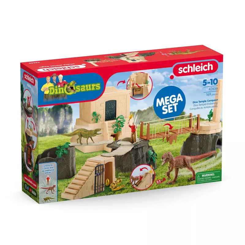 Conjunto de ação/aventura Schleich Conquista do Templo dos Dinossauros Mega-Set multicolor