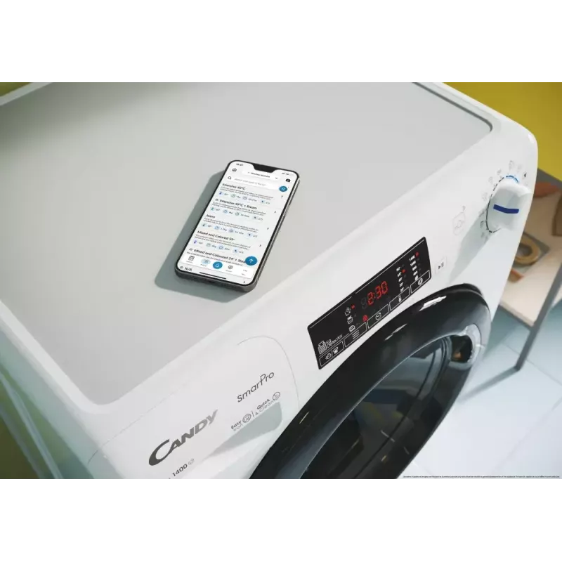 Máquina de lavar e secar roupa Candy Smart Pro CSHW4645TWB3/1-S, de instalação livre carga frontal, 4 kg, 1400 rpm, classe de centrifugação B, branca