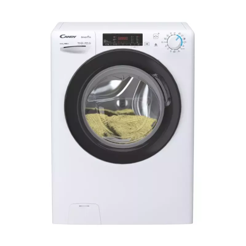 Máquina de lavar e secar roupa Candy Smart Pro CSHW4645TWB3/1-S, de instalação livre carga frontal, 4 kg, 1400 rpm, classe de centrifugação B, branca