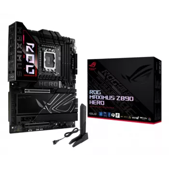 Motherboard ASUS ROG MAXIMUS Z890 HERO — Intel Z890, LGA 1851, ATX, DDR5, 4 DIMM, 6x M.2, Wi‑Fi 7, LAN 2,5Gb