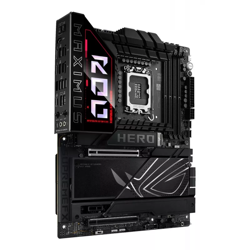 Motherboard ASUS ROG MAXIMUS Z890 HERO — Intel Z890, LGA 1851, ATX, DDR5, 4 DIMM, 6x M.2, Wi‑Fi 7, LAN 2,5Gb