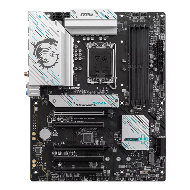Placa-mãe MSI B760 GAMING PLUS WIFI DDR4 Intel B760 LGA 1700 ATX
