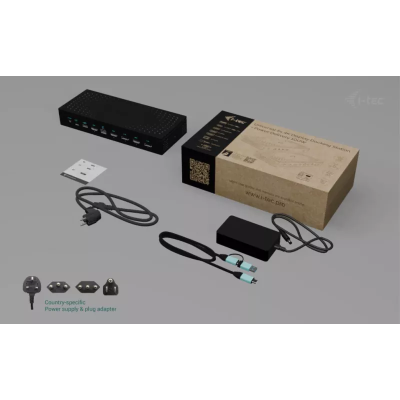 Estação de acoplamento universal i-tec 5x 4K/60Hz Display + Power Delivery 100W