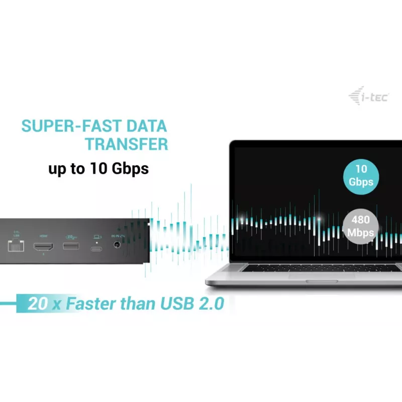 Estação de acoplamento universal i-tec 5x 4K/60Hz Display + Power Delivery 100W