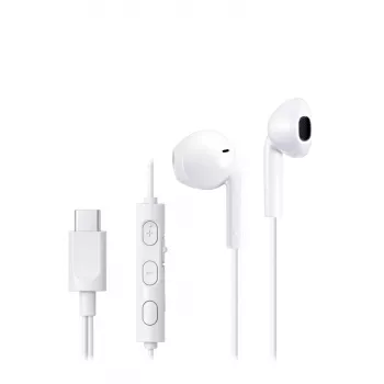 JVC HA-FR17UC auriculares intra-auriculares com fio, USB-C, microfone, driver de 10,7 mm, 1,2 m, IPX2, brancos