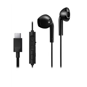 JVC HA-FR17UC auriculares intra-auriculares com fio, USB-C, microfone, driver de 10,7 mm, 1,2 m, IPX2, pretos
