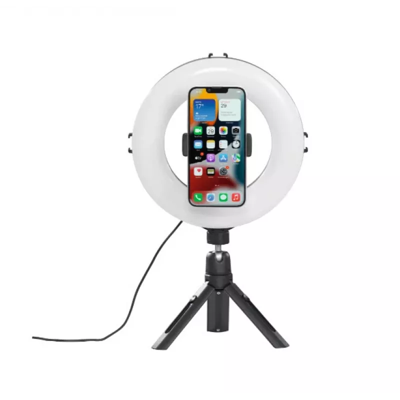 Hama SpotLight Smart 80 II luz em anel LED, conjunto para smartphone, com mini tripé