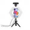 Hama SpotLight Smart 80 II luz em anel LED, conjunto para smartphone, com mini tripé