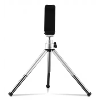 Hama Fancy 2in1 mini tripé para telemóvel e câmara (¼), tripé de viagem, 16 cm, prateado