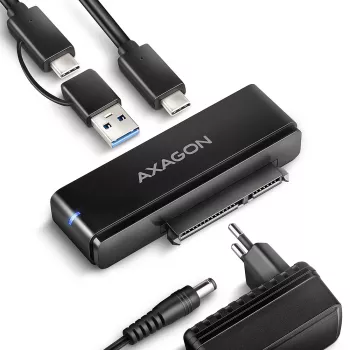 Axagon ADSA-FPX USB-C 10Gbps FAST PORT X adaptador para SSD/HDD de 2,5 polegadas/3,5 polegadas