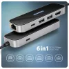 Axagon HMC-6GLN hub USB 5Gbps, 2x USB-A, USB-C, HDMI 4k/60Hz, RJ-45, PD 100W, cabo USB-C