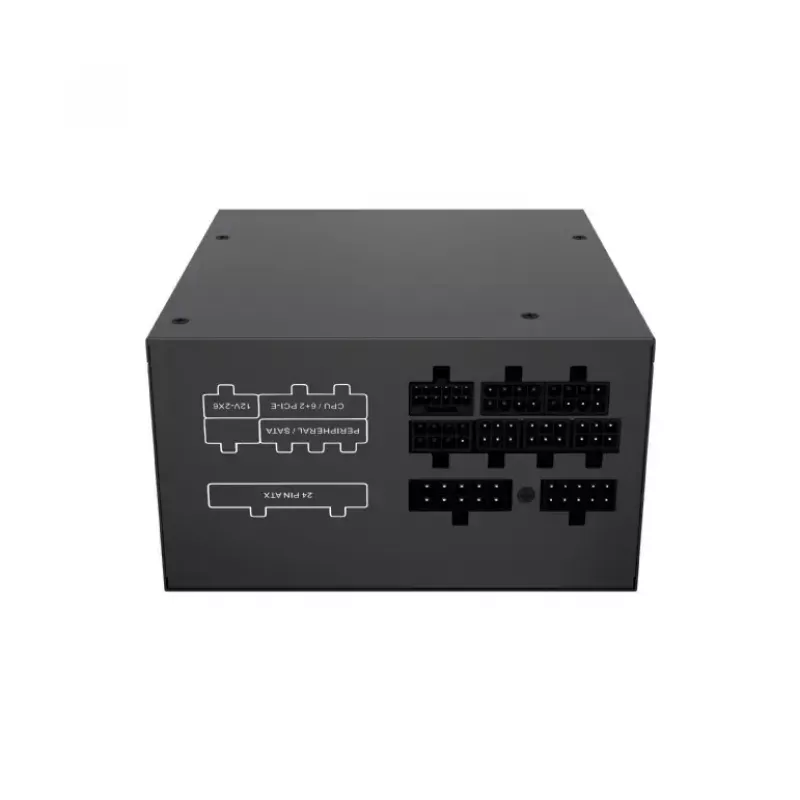 Fonte de alimentação GEMBIRD Fornax Power 750W ATX 80 PLUS Gold modular ventoinha 12 cm EPS 4+4pin PCIe 6+2pin conectores SATA