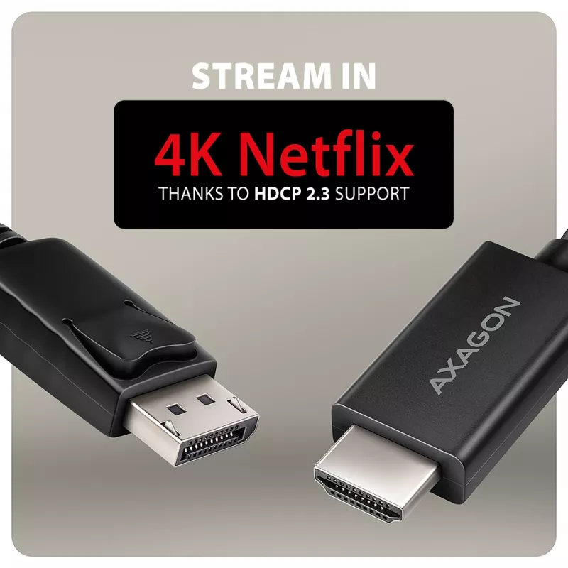 Cabo Axagon RVD-HI20C2 DisplayPort -> HDMI 2.0b 1,8m, 4K/60Hz