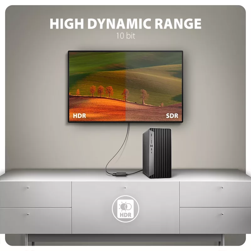 Adaptador Axagon RVD-HI20N DisplayPort -> HDMI 2.0b, 4K/60Hz