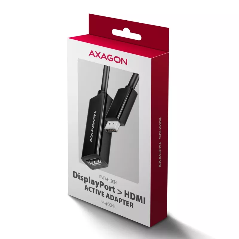 Adaptador Axagon RVD-HI20N DisplayPort -> HDMI 2.0b, 4K/60Hz