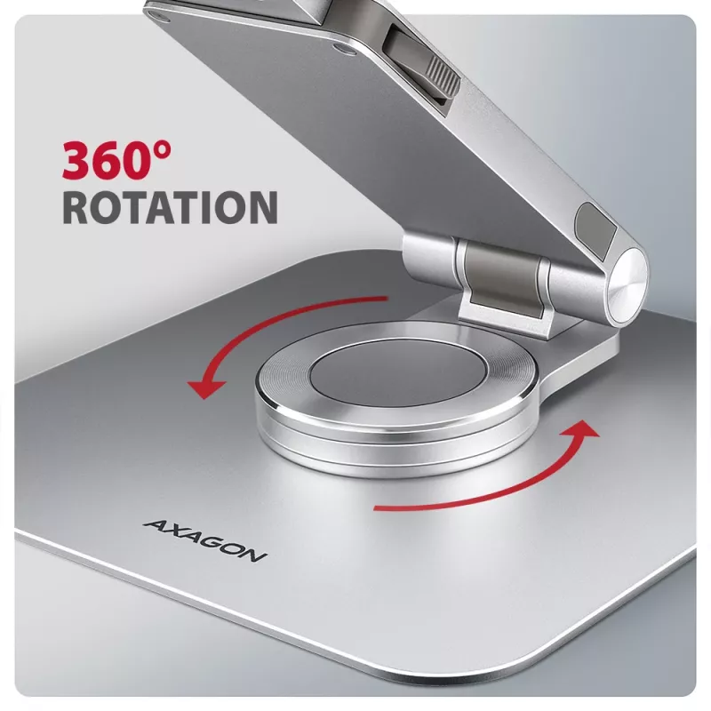 Suporte de alumínio Axagon STND-LR com rotação de 360° para portáteis de 10