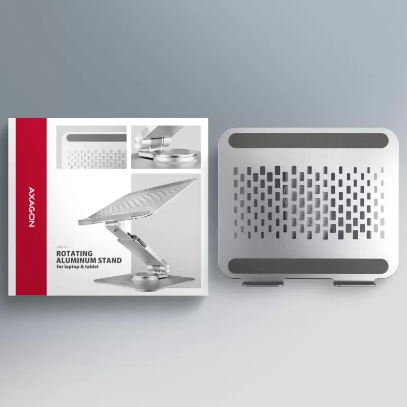 Suporte de alumínio Axagon STND-LR com rotação de 360° para portáteis de 10