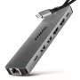 Hub Axagon HMC-7HX2 USB 5Gbps, 2x USB-A, USB-C, 2x HDMI 4K/60Hz, RJ-45, PD 100W