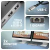Hub Axagon HMC-7HX2 USB 5Gbps, 2x USB-A, USB-C, 2x HDMI 4K/60Hz, RJ-45, PD 100W