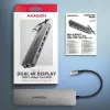 Hub Axagon HMC-7HX2 USB 5Gbps, 2x USB-A, USB-C, 2x HDMI 4K/60Hz, RJ-45, PD 100W