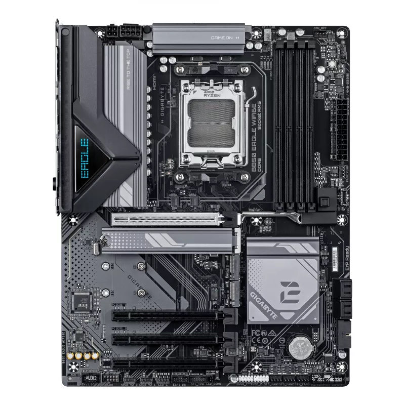 Placa-mãe GIGABYTE B850 EAGLE WIFI6E - CPUs AMD Ryzen 9000 Series, VRM digital 8+2+2 fases, até 8200MHz DDR5 (OC), 1xPCIe 5.0 + 2xPCIe 4.0 M.2, GbE LAN, WIFI 6E, USB 3.2 Gen 2