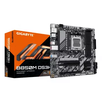 Placa-mãe GIGABYTE B850M DS3H - CPUs AMD Ryzen 9000 Series, VRM digital 16+2+2 fases, até 8200MHz DDR5 (OC), 1xPCIe 5.0 + 1xPCIe 4.0 M.2, 2.5 LAN, USB 3.2 Gen 2