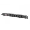 PDU Lanberg PDU-06F-0200-BK 6 saídas AC 1U preta